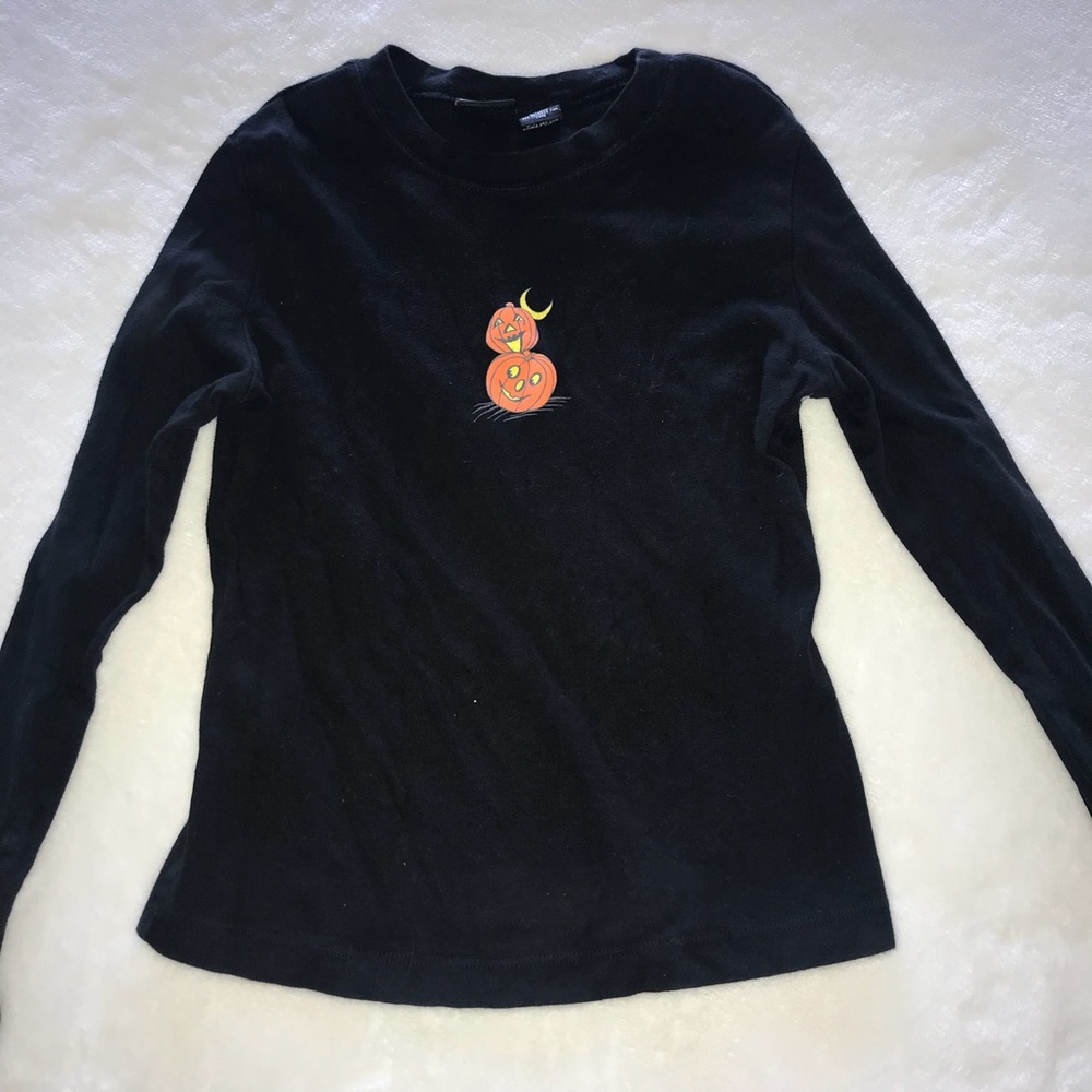 Girls Halloween Jack O Lantern pumpkin shirt